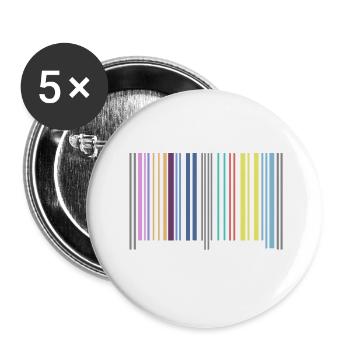 code à barres - Lot de 5 petits badges (25 mm) - blanc - Devant