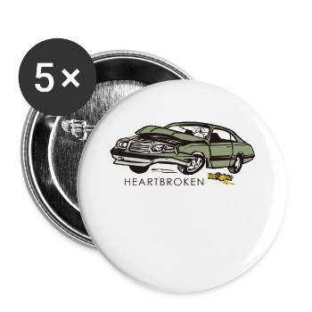 heartbroken crash car - Buttons small 1''/25 mm (5-pack) - white - Front