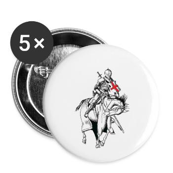 Knight - Crusader - Knight shield - Sword - Buttons small 1''/25 mm (5-pack) - white - Front