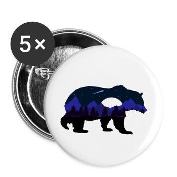 Natur wild 01 - Buttons klein 25 mm (5er Pack) - Weiß - Vorne