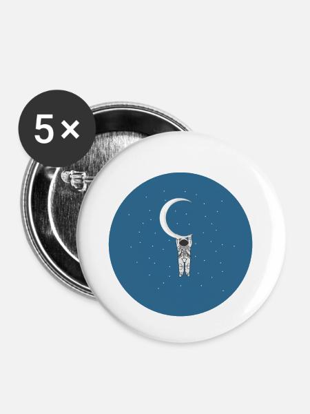Astronaut - Buttons klein 25 mm (5er Pack) - Weiß