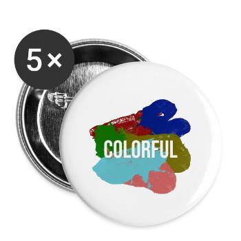 colorful - Buttons small 1''/25 mm (5-pack) - white - Front