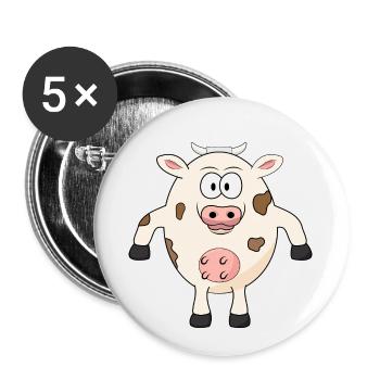 fat cow - Buttons small 1''/25 mm (5-pack) - white - Front