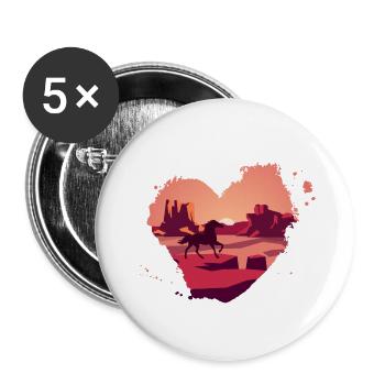 Horse in the Rocky Mountains - Buttons small 1''/25 mm (5-pack) - white - Front