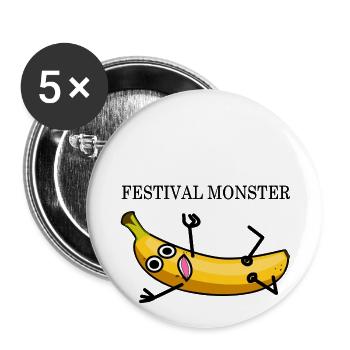 Festival Banane - Buttons klein 25 mm (5er Pack) - Weiß - Vorne