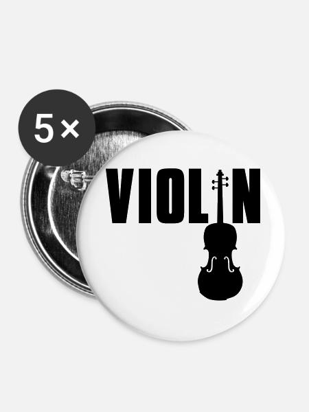 violin - Buttons klein 25 mm (5er Pack) - Weiß