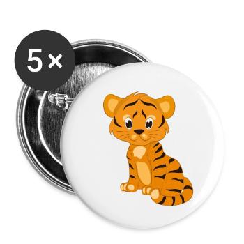 Baby tiger children - Buttons small 1''/25 mm (5-pack) - white - Front