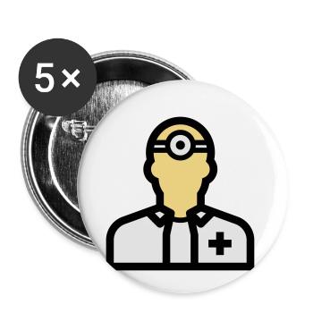 Personnel infirmier, infirmière, soignant, médecin, - Lot de 5 petits badges (25 mm) - blanc - Devant