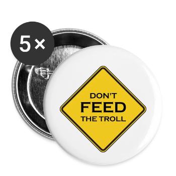 S'il vous plaît ne pas nourrir! - Lot de 5 petits badges (25 mm) - blanc - Devant