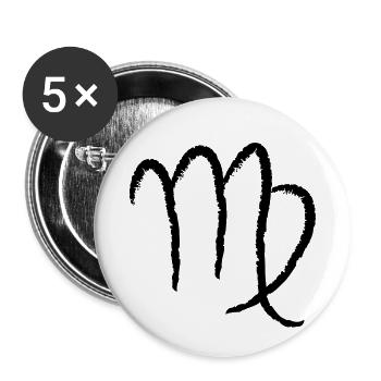 Sternzeichen Jungfrau - Virgo - Buttons klein 25 mm (5er Pack) - Weiß - Vorne