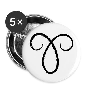 Sternzeichen Widder - Aries - Buttons klein 25 mm (5er Pack) - Weiß - Vorne
