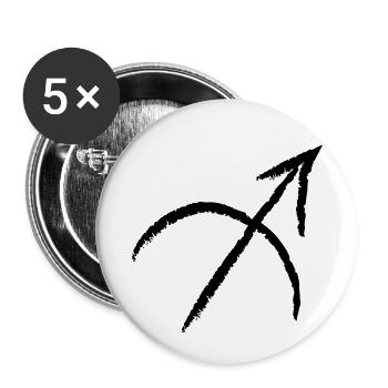 Zodiaque Sagittaire - Sagittaire - Lot de 5 petits badges (25 mm) - blanc - Devant