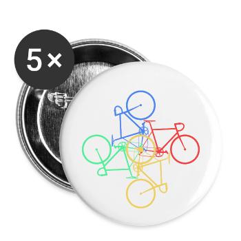 Bicycle Bike Bike Sport Gift Gift Idea Color - Buttons small 1''/25 mm (5-pack) - white - Front