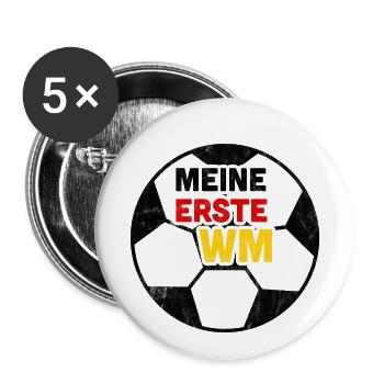 Championnat du monde Allemagne WM enfants bébé - Lot de 5 petits badges (25 mm) - blanc - Devant