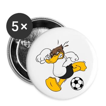 Fussball Ente Entchen ball Ente Tor - Lot de 5 petits badges (25 mm) - blanc - Devant