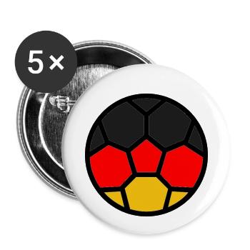Fußball WM Flagge Deutschland Weltmeisterschaft - Buttons klein 25 mm (5er Pack) - Weiß - Vorne