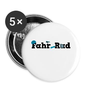 Fahrrad Fahrradfahren Fahrradtour - Buttons klein 25 mm (5er Pack) - Weiß - Vorne