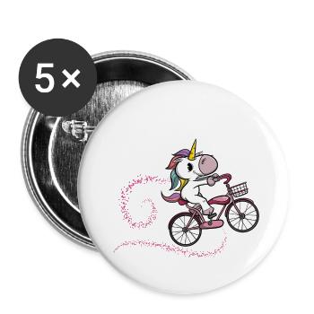 Lustiges Einhorn - fresst meinen Sternenstaub - Buttons klein 25 mm (5er Pack) - Weiß - Vorne