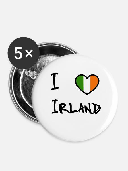Irland - Buttons klein 25 mm (5er Pack) - Weiß