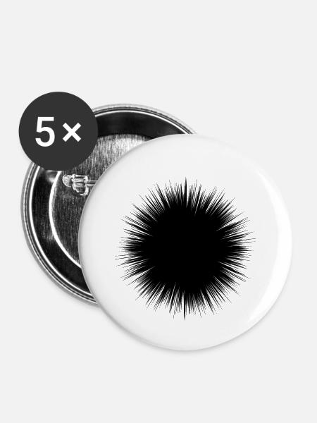 Geometrische Form - Buttons klein 25 mm (5er Pack) - Weiß