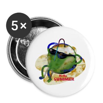 Noix de coco 01 - Lot de 5 petits badges (25 mm) - blanc - Devant