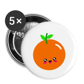 orange - Buttons klein 25 mm (5er Pack) - Weiß - Vorne