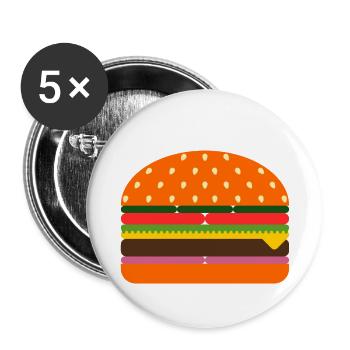 Burger - Buttons klein 25 mm (5er Pack) - Weiß - Vorne