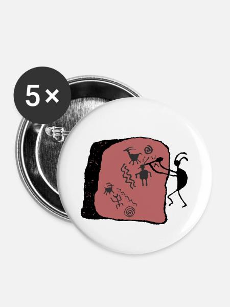 Cave Artist - Buttons klein 25 mm (5er Pack) - Weiß