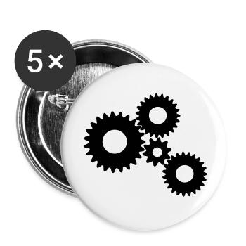 Gear for you / UK - Buttons klein 25 mm (5er Pack) - Weiß - Vorne