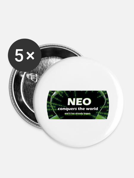 Neo - Buttons klein 25 mm (5er Pack) - Weiß