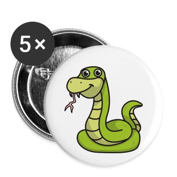 Snake cartoon gift animal snakes green - Buttons small 1''/25 mm (5-pack) - white - Front