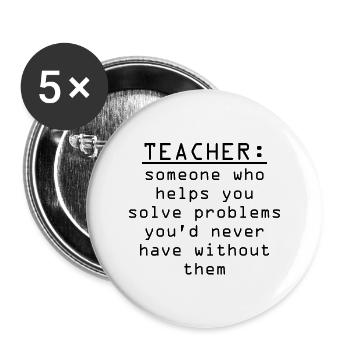 Teacher definition - Buttons small 1''/25 mm (5-pack) - white - Front