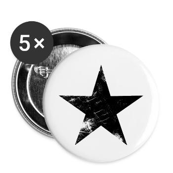 VINTAGE NOIR ETOILE - Lot de 5 petits badges (25 mm) - blanc - Devant