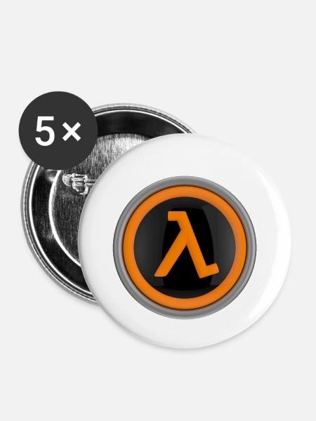 Lambda-Logo - Buttons klein 25 mm (5er Pack) - Weiß