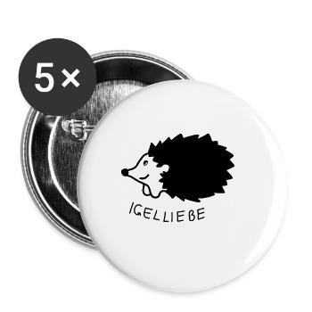Hedgehog love hedgehogs - Buttons small 1''/25 mm (5-pack) - white - Front
