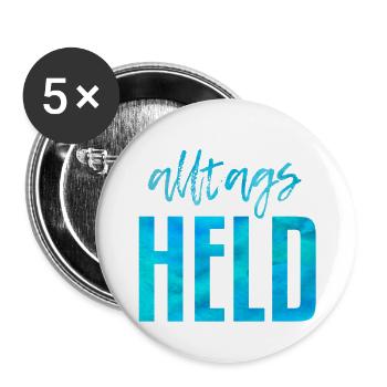 Alltags Held - Buttons klein 25 mm (5er Pack) - Weiß - Vorne
