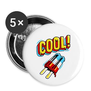 JR Cool - Buttons klein 25 mm (5er Pack) - Weiß - Vorne