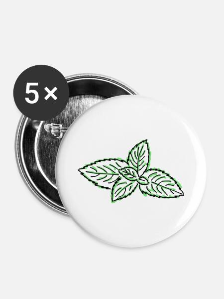 Minze - Buttons klein 25 mm (5er Pack) - Weiß