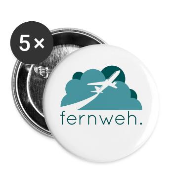 fernweh geschenk idee reisen - Buttons klein 25 mm (5er Pack) - Weiß - Vorne