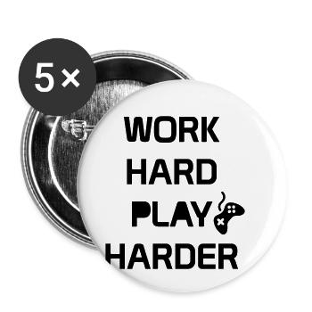 Gamers. Gaming. Joystick. Gift. gift idea - Buttons small 1''/25 mm (5-pack) - white - Front