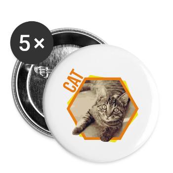 Katze Bengalkatze Siam Perser Geschenk - Buttons klein 25 mm (5er Pack) - Weiß - Vorne