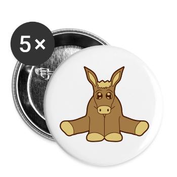 petit bébé mignon mignon assis âne cheval poney k - Lot de 5 petits badges (25 mm) - blanc - Devant