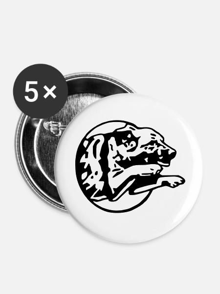 springen ein ba - Buttons klein 25 mm (5er Pack) - Weiß