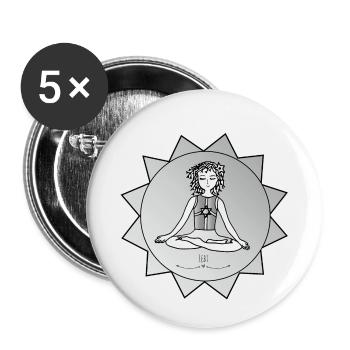 Die Hüterin der Kinder- Yoga- Die Hüter von Orbis - Buttons klein 25 mm (5er Pack) - Weiß - Vorne