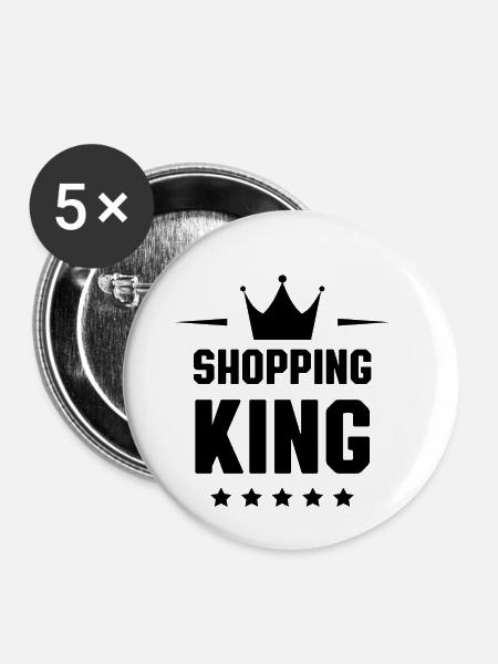 Shopping King - Buttons klein 25 mm (5er Pack) - Weiß