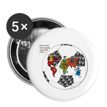 Le football relie les mondes - Les gardiens d'Orbis - Lot de 5 petits badges (25 mm) - blanc - Devant