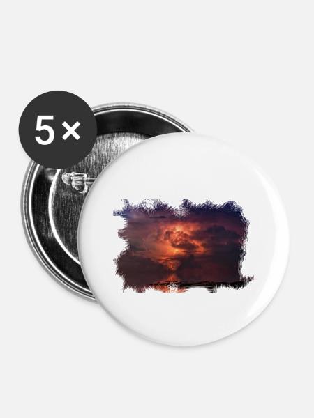 Scratched 'Thunder' - Buttons klein 25 mm (5er Pack) - Weiß
