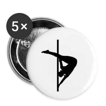 Pole Dance - Lot de 5 petits badges (25 mm) - blanc - Devant