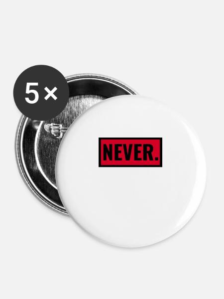 Never - Buttons klein 25 mm (5er Pack) - Weiß