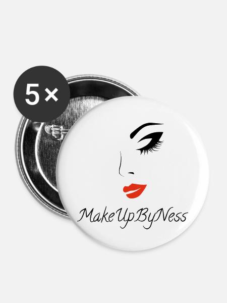 MakeUpByNess - Buttons klein 25 mm (5er Pack) - Weiß